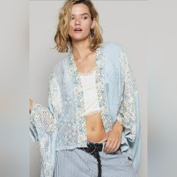 POL Floral Lace Kimono Size Large NWOTs - Picture 2 of 14